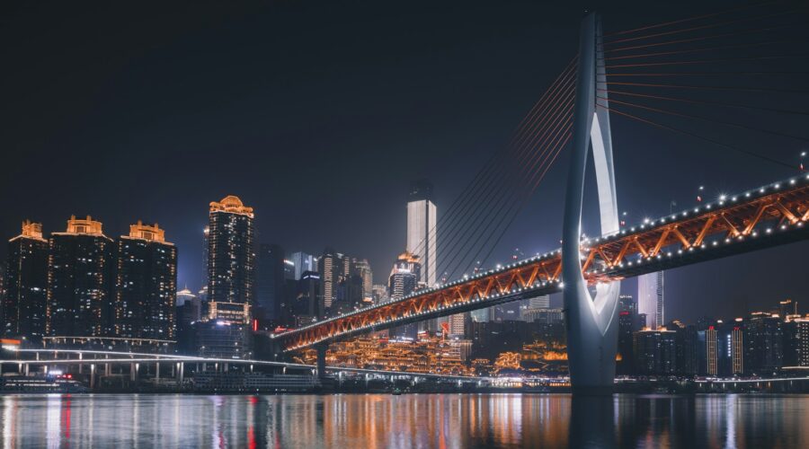 brown suspension bridge